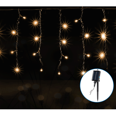 Aigostar vlak solar ijspegel lichtsnoer - 100 LED 4-4-4-4 IP65 - 8 standen golf (warm) Aigostar vlak solar ijspegel lichtsnoer - 100 LED 4-4-4-4 IP65 - 8 standen golf (warm)