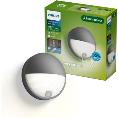 Philips Capricorn Wandlamp - Buitenverlichting met Bewegingssensor - Weerbestendig: IP44 - Warmwit licht: 2700K - Antraciet Philips Capricorn Wandlamp - Buitenverlichting met Bewegingssensor - Weerbestendig: IP44 - Warmwit licht: 2700K - Antraciet