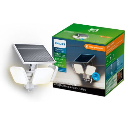 Philips UltraEfficient Zyren Wandlamp - Solar Beveiligingslamp - Bewegingssensor - Helder wit licht: 5000K - 24,5W - Wit - Twee lichtstanden - Schemersensor - Zonne-energie - Waterbestendig Philips UltraEfficient Zyren Wandlamp - Solar Beveiligingslamp - Bewegingssensor - Helder wit licht: 5000K - 24,5W - Wit - Twee lichtstanden - Schemersensor - Zonne-energie - Waterbestendig