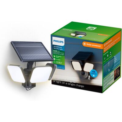 PHILIPS UltraEfficient Zyren Wandlamp - Solar Beveiligingslamp - Bewegingssensor - Helder wit licht: 5000K - 24,5 W - Zwart - Twee lichtstanden - Schemersensor - Zonne-energie - Waterbestendig PHILIPS UltraEfficient Zyren Wandlamp - Solar Beveiligingslamp - Bewegingssensor - Helder wit licht: 5000K - 24,5 W - Zwart - Twee lichtstanden - Schemersensor - Zonne-energie - Waterbestendig