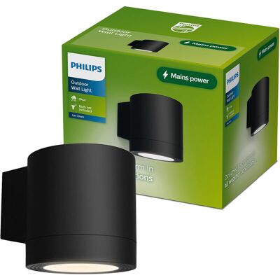 Philips Fylx Wandlamp - Buitenverlichting - GU10-Fitting - Weerbestendig: IP44 - Zwart - Modern design Philips Fylx Wandlamp - Buitenverlichting - GU10-Fitting - Weerbestendig: IP44 - Zwart - Modern design