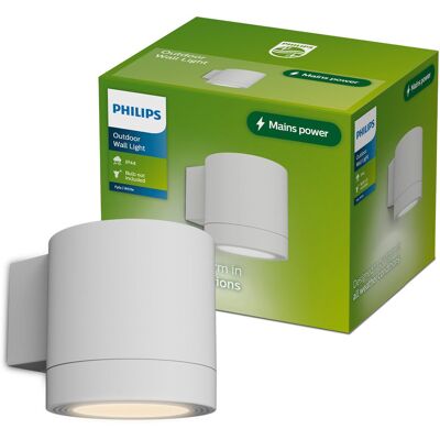 Philips Fylx Wandlamp - Buitenverlichting - GU10-Fitting - Weerbestendig: IP44 - Wit - Modern design Philips Fylx Wandlamp - Buitenverlichting - GU10-Fitting - Weerbestendig: IP44 - Wit - Modern design
