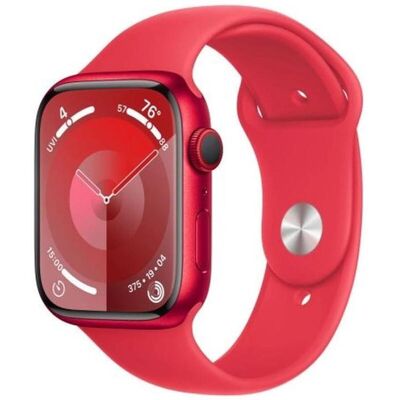Apple Watch Series 9 GPS + Cellular 45 mm rood aluminium behuizing met rood sportbandje - M/L Apple Watch Series 9 GPS + Cellular 45 mm rood aluminium behuizing met rood sportbandje - M/L