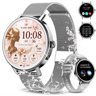 Blackview X30 smartwatch voor dames, 1,26 inch ronde fitnesshorloge met hartslagmeter, slaapmonitor, SpO2, stappenteller & activiteitentracker, IP67 waterdicht voor sport, werk & dagelijks gebruik, Android & iOS Blackview X30 smartwatch voor dames, 1,26 inch ronde fitnesshorloge met hartslagmeter, slaapmonitor, SpO2, stappenteller & activiteitentracker, IP67 waterdicht voor sport, werk & dagelijks gebruik, Android & iOS