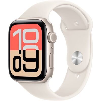 Apple Watch SE 3 GPS + mobiel netwerk 44 mm Starlight aluminium kast met Starlight sportband - M/L Apple Watch SE 3 GPS + mobiel netwerk 44 mm Starlight aluminium kast met Starlight sportband - M/L