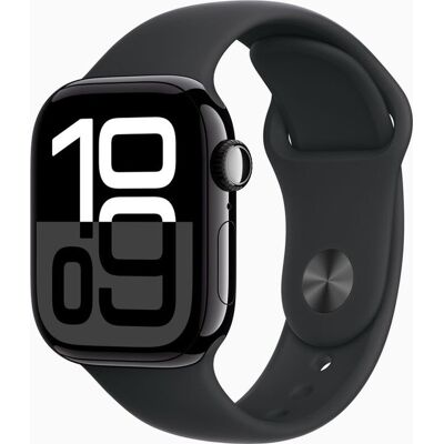 Apple Watch Series 10 - Wifi + 4G - 42mm - Zwarte Aluminium Case met Zwart Sportbandje - S/M Apple Watch Series 10 - Wifi + 4G - 42mm - Zwarte Aluminium Case met Zwart Sportbandje - S/M