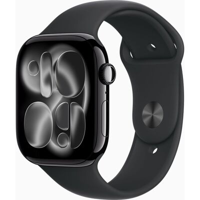 Apple Watch Series 11 GPS + Mobiel netwerk 46 mm jet black aluminium behuizing met zwarte sportband - M/L Apple Watch Series 11 GPS + Mobiel netwerk 46 mm jet black aluminium behuizing met zwarte sportband - M/L