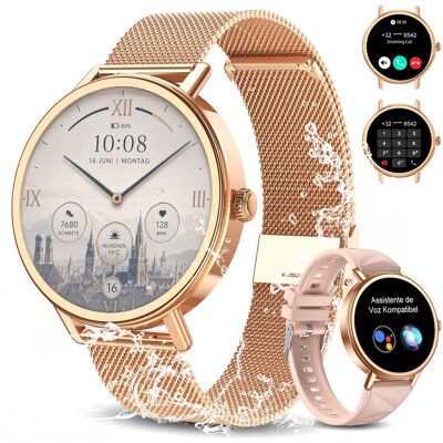 Blackview X30 Smartwatch voor Dames, 1,26 Inch Ronde Fitnesshorloge met Hartslagmeter, Slaapmonitor, SpO2, Stappenteller & Activiteitentracker, IP67 Waterdicht voor Sport, Werk & Dagelijks Gebruik, Android & iOS Blackview X30 Smartwatch voor Dames, 1,26 Inch Ronde Fitnesshorloge met Hartslagmeter, Slaapmonitor, SpO2, Stappenteller & Activiteitentracker, IP67 Waterdicht voor Sport, Werk & Dagelijks Gebruik, Android & iOS