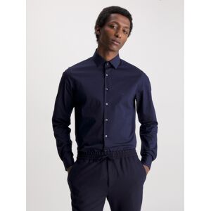 Calvin Klein poplin stretch slim overhemd Night Sky heren 39 Calvin Klein poplin stretch slim overhemd Night Sky heren 39