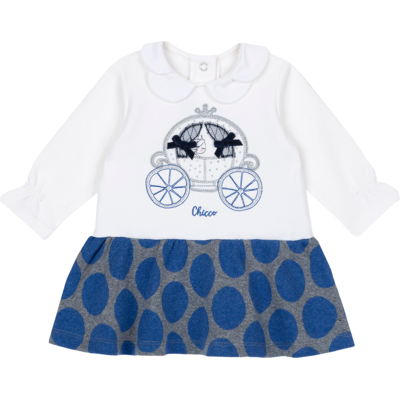 CHICCO DRESS DRESS jurk met lange mouwen, maat 62, Wit CHICCO DRESS DRESS jurk met lange mouwen, maat 62, Wit
