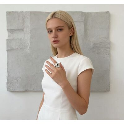 Verbex S925 Silver Ring Ring Offener Verstellbarer Ring Stylish All Season Verbex S925 Silver Ring Ring Offener Verstellbarer Ring Stylish All Season