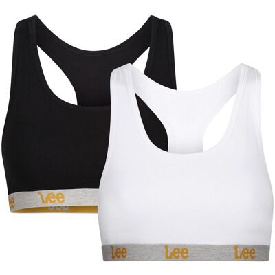 LEE Crop Top Bra-topje Amari-Black/White - L LEE Crop Top Bra-topje Amari-Black/White - L