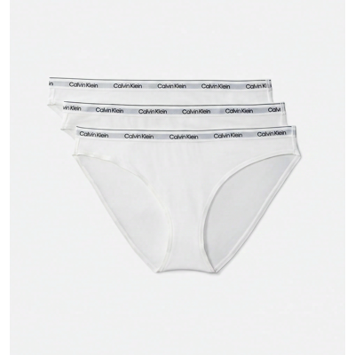 Calvin Klein - Set van 3 bikinislips - icoon logo - wit - L Calvin Klein - Set van 3 bikinislips - icoon logo - wit - L