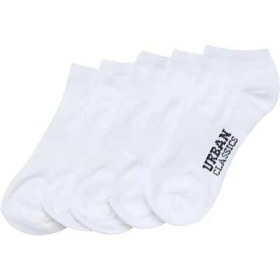Urban Classics Logo No-Show sokken - wit - maat 39-42 - 5-pack Urban Classics Logo No-Show sokken - wit - maat 39-42 - 5-pack