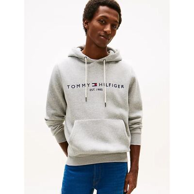 Tommy Hilfiger core Tommy logo hoodie heren XS grijs gemêleerd Tommy Hilfiger core Tommy logo hoodie heren XS grijs gemêleerd