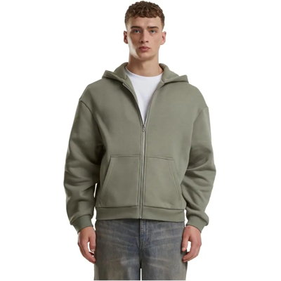 Urban Classics fleecedweverige kapuchon-sweatshirt met trekkoord, paleolive groen, maat M Urban Classics fleecedweverige kapuchon-sweatshirt met trekkoord, paleolive groen, maat M