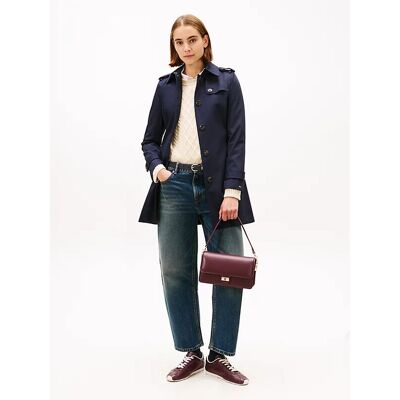 Tommy Hilfiger Heritage enkelborstige trenchcoat voor dames middernacht S Tommy Hilfiger Heritage enkelborstige trenchcoat voor dames middernacht S