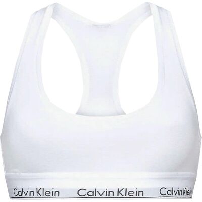 Calvin Klein ongebloemde bralette 100 3/4 cup wit dames XS Calvin Klein ongebloemde bralette 100 3/4 cup wit dames XS