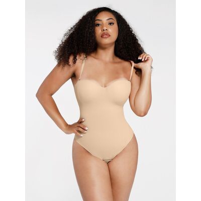 Feelingirl Thong-bodysuit met uitneembare onderband, taille- en buikvormend, S Skin Feelingirl Thong-bodysuit met uitneembare onderband, taille- en buikvormend, S Skin