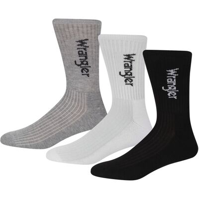 Wrangler sportsocken Rogers - zwart/grijs marleer/wit - 38-42 Wrangler sportsocken Rogers - zwart/grijs marleer/wit - 38-42
