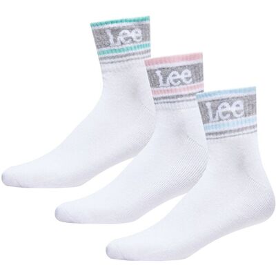 LEE sportsokken Ashna - wit met blauw/Katy Pink/Seagrass - 37-40 LEE sportsokken Ashna - wit met blauw/Katy Pink/Seagrass - 37-40