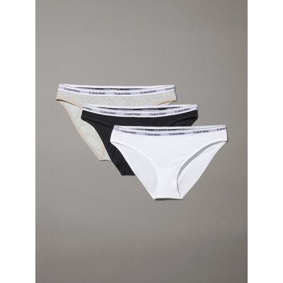 Calvin Klein - 3 Pack Slip Bikini - Icon Logo - Zwart, Grijs, Wit S Calvin Klein - 3 Pack Slip Bikini - Icon Logo - Zwart, Grijs, Wit S