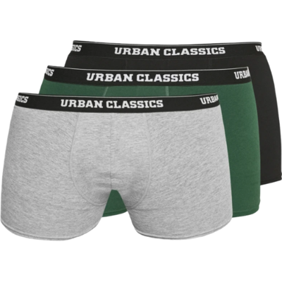 Urban Classics Boxerbroekjes 3-pack ondergoed - onderdelen grijs/donkergroen/zwart M Urban Classics Boxerbroekjes 3-pack ondergoed - onderdelen grijs/donkergroen/zwart M