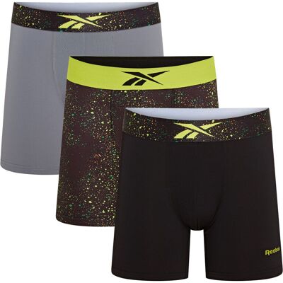 Reebok RBK boxershorts - medium - BENJI-BLACK/ACID YELLOW PRINT/GREY - Maat M Reebok RBK boxershorts - medium - BENJI-BLACK/ACID YELLOW PRINT/GREY - Maat M
