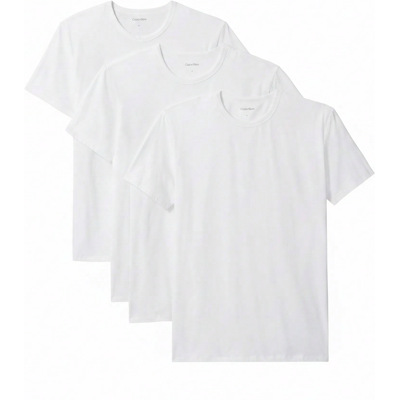 Calvin Klein heren T-shirt met ronde hals, korte mouwen, set van 3 - wit - maat S (100 3) Calvin Klein heren T-shirt met ronde hals, korte mouwen, set van 3 - wit - maat S (100 3)