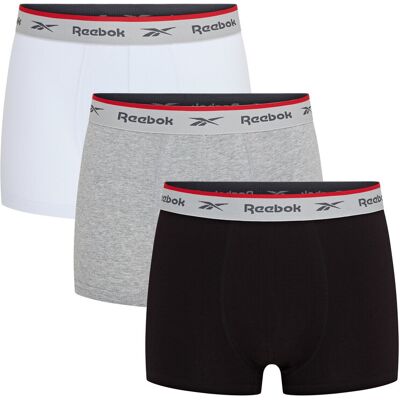 REEBOK Ovetts boxershorts - zwart/grijs gemêleerd/wit - maat M REEBOK Ovetts boxershorts - zwart/grijs gemêleerd/wit - maat M