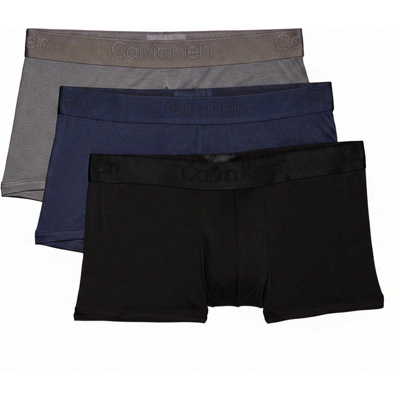 Calvin Klein low-rise trunk FZ7, 3-pack, zwart/blauwe schaduw/grijze lucht, heren, maat M Calvin Klein low-rise trunk FZ7, 3-pack, zwart/blauwe schaduw/grijze lucht, heren, maat M