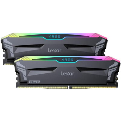 Lexar Ares 2.0 DDR5 6000 CL30 1,35 V geheugen met koelbodem en RGB-verlichting, duopack, zwart Lexar Ares 2.0 DDR5 6000 CL30 1,35 V geheugen met koelbodem en RGB-verlichting, duopack, zwart