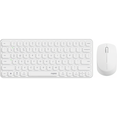 Rapoo 9010M Multi-Device Toetsenbord- en Muiscombinatie, 2,4 GHz/Bluetooth 5.0/4.0 Draadloze Toetsenbord- en Muisset voor Windows/Mac/Linux/Chrome, ondersteuning voor 4 apparaten, stille klik met laag profiel, op batterijen - wit Rapoo 9010M Multi-Device Toetsenbord- en Muiscombinatie, 2,4 GHz/Bluetooth 5.0/4.0 Draadloze Toetsenbord- en Muisset voor Windows/Mac/Linux/Chrome, ondersteuning voor 4 apparaten, stille klik met laag profiel, op batterijen - wit