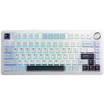 AULA F75 75% lay-out draadloos gamingtoetsenbord, Creamy Sound Gasket mechanisch toetsenbord, 3-modus draadloos, RGB-verlichting, PBT-keycaps, QWERTY US lay-out AULA F75 75% lay-out draadloos gamingtoetsenbord, Creamy Sound Gasket mechanisch toetsenbord, 3-modus draadloos, RGB-verlichting, PBT-keycaps, QWERTY US lay-out