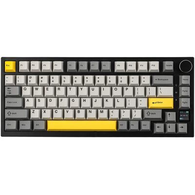 AJAZZ Ak820pro 3-Modus Mecaans Toetsenbord - RGB, PBT, TFT - Zwart Grijs Geel AJAZZ Ak820pro 3-Modus Mecaans Toetsenbord - RGB, PBT, TFT - Zwart Grijs Geel
