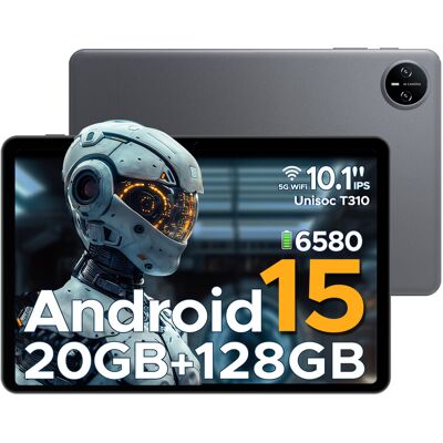 DOOGEE Tab A9 Pro Android 15 tablet, 10 inch (2025), Unisoc T310, 20 GB RAM, 128 GB opslag (TF 2 TB), 6580 mAh batterij, 8 MP AI-camera, dubbele luidsprekers, 5G wifi, GMS, Bluetooth, Face ID, 3,5 mm jackpoort, grijs DOOGEE Tab A9 Pro Android 15 tablet, 10 inch (2025), Unisoc T310, 20 GB RAM, 128 GB opslag (TF 2 TB), 6580 mAh batterij, 8 MP AI-camera, dubbele luidsprekers, 5G wifi, GMS, Bluetooth, Face ID, 3,5 mm jackpoort, grijs