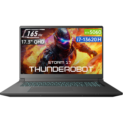 Thunderobot Storm 17 5060 gaminglaptop, 17,3" QHD 165 Hz 2K-scherm, Core i7-13620H, GeForce RTX 5060, 16 GB DDR5 RAM, 1 TB SSD, verlicht toetsenbord, HDMI, Wi-Fi 6, zwart Thunderobot Storm 17 5060 gaminglaptop, 17,3" QHD 165 Hz 2K-scherm, Core i7-13620H, GeForce RTX 5060, 16 GB DDR5 RAM, 1 TB SSD, verlicht toetsenbord, HDMI, Wi-Fi 6, zwart