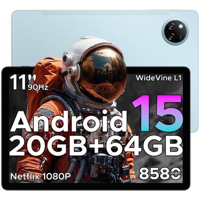 DOOGEE TAB A9+ tablet, 11 inch met Gemini AI, 8580 mAh, T7200 octa-core, 20 GB + 64 GB/2 TB LPDDR4X, 13 MP + 5 MP, Widevine L1, Face ID, BT 5.0, 5G wifi, GPS, FM, OTG, blauw DOOGEE TAB A9+ tablet, 11 inch met Gemini AI, 8580 mAh, T7200 octa-core, 20 GB + 64 GB/2 TB LPDDR4X, 13 MP + 5 MP, Widevine L1, Face ID, BT 5.0, 5G wifi, GPS, FM, OTG, blauw