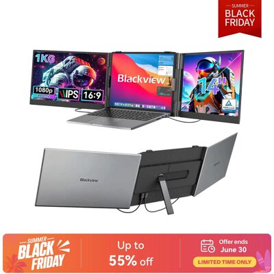 Blackview DCM6 laptop schermuitbreiding, 14" FHD 1080P draagbare monitor voor 13.3"-17.3" laptops, Mac/Windows/Android/Chrome, plug & play, 1KG Blackview DCM6 laptop schermuitbreiding, 14" FHD 1080P draagbare monitor voor 13.3"-17.3" laptops, Mac/Windows/Android/Chrome, plug & play, 1KG
