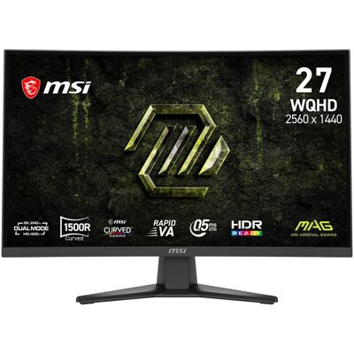 MSI MAG 275CQDF X24 27" WQHD Curved Gaming Monitor, 2560×1440, 240 Hz, Rapid VA, 0,5 ms, FreeSync Premium, HDR Ready, Zwart MSI MAG 275CQDF X24 27" WQHD Curved Gaming Monitor, 2560×1440, 240 Hz, Rapid VA, 0,5 ms, FreeSync Premium, HDR Ready, Zwart
