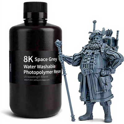 Elegoo 8K waterafwasbare fotopolymeerhars, 1000 g, 405 nm UV, voor Saturn 2 LCD 3D-printer Elegoo 8K waterafwasbare fotopolymeerhars, 1000 g, 405 nm UV, voor Saturn 2 LCD 3D-printer