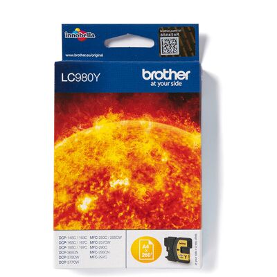 Brother LC980Y inktcartridge 1 stuk origineel geel Brother LC980Y inktcartridge 1 stuk origineel geel