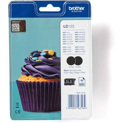 Brother LC123BKBP inktcartridge 1 stuk origineel zwart Brother LC123BKBP inktcartridge 1 stuk origineel zwart