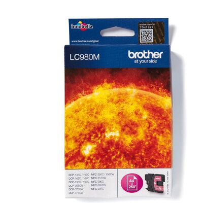 Brother LC980M inktcartridge 1 stuk origineel magenta Brother LC980M inktcartridge 1 stuk origineel magenta