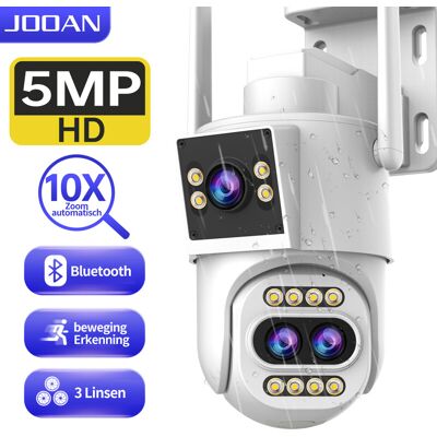 JOOAN beveiligingscamera voor buiten 2K drievoudige lens 2 beelden 10X optische zoom thuisbewaking IP-camera 360° PTZ 2,4 G wifi bekabeld IP66 waterdicht bewegingsmelding, 8-256 G kaart-/cloudopslag, sirenealarm JOOAN beveiligingscamera voor buiten 2K drievoudige lens 2 beelden 10X optische zoom thuisbewaking IP-camera 360° PTZ 2,4 G wifi bekabeld IP66 waterdicht bewegingsmelding, 8-256 G kaart-/cloudopslag, sirenealarm
