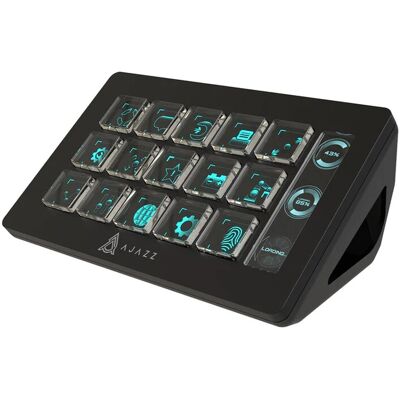AJAZZ AKP153 Studio Controller, 15 macrotasten, triggeracties in app en software zoals OBS, YouTube en Twitch, gepersonaliseerde console voor foto- en video-editing, livestreaming, pc/mac (zwart) AJAZZ AKP153 Studio Controller, 15 macrotasten, triggeracties in app en software zoals OBS, YouTube en Twitch, gepersonaliseerde console voor foto- en video-editing, livestreaming, pc/mac (zwart)