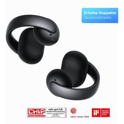 Soundcore Aeroclip true wireless stereo (TWS) oordopjes voor bellen, muziek, sport en dagelijks gebruik, Bluetooth, zwart Soundcore Aeroclip true wireless stereo (TWS) oordopjes voor bellen, muziek, sport en dagelijks gebruik, Bluetooth, zwart