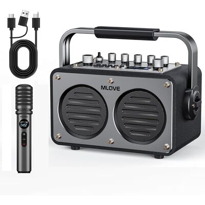 MLOVE Rangers S1 karaokemachine voor volwassenen met draadloze microfoon, Bluetooth 5.4, 200W draagbare PA-luidspreker, opname (REC), EQ-geluideffecten, instrumentingang – ideaal voor thuis, outdoor feestjes, vrienden en familie cadeaus MLOVE Rangers S1 karaokemachine voor volwassenen met draadloze microfoon, Bluetooth 5.4, 200W draagbare PA-luidspreker, opname (REC), EQ-geluideffecten, instrumentingang – ideaal voor thuis, outdoor feestjes, vrienden en familie cadeaus