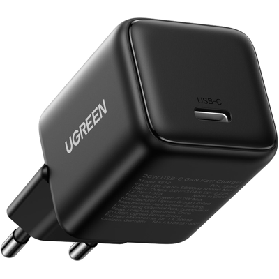 UGREEN X512 20 W GaN 1x USB-C wandlader - zwart compatibel met iPhone 17/16/15, iPad Pro, Pixel 9, Samsung Galaxy S24/S23, Tab A8/S8, enz. UGREEN X512 20 W GaN 1x USB-C wandlader - zwart compatibel met iPhone 17/16/15, iPad Pro, Pixel 9, Samsung Galaxy S24/S23, Tab A8/S8, enz.