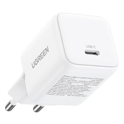 UGREEN X512 20 W GaN 1 x USB-C wandlader - wit, compatibel met iPhone 17/16/15, iPad Pro, Pixel 9, Samsung Galaxy S24/S23, Tab A8/S8, enzovoort. UGREEN X512 20 W GaN 1 x USB-C wandlader - wit, compatibel met iPhone 17/16/15, iPad Pro, Pixel 9, Samsung Galaxy S24/S23, Tab A8/S8, enzovoort.